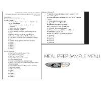Customizable 5-Day Lunch, Snack, and Dinner Menu (Sample Menu)